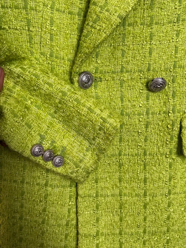 Blazer Zara Tweed Verde PP