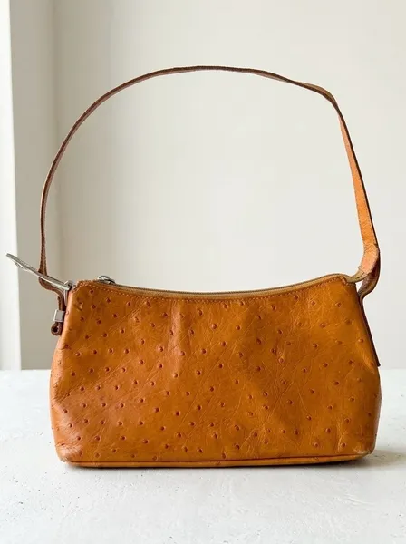 Bolsa Baguette Ostrich de Couro Smartbag