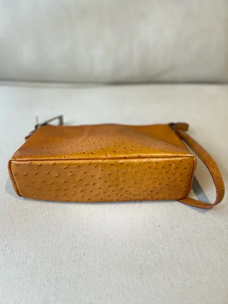 Bolsa Baguette Ostrich de Couro Smartbag