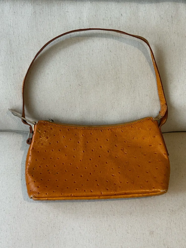 Bolsa Baguette Ostrich de Couro Smartbag