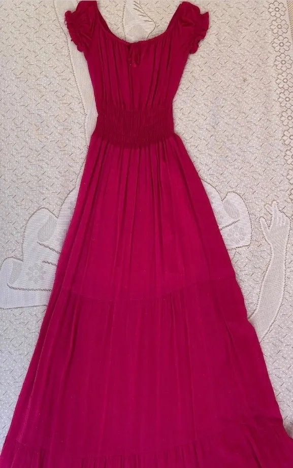 Vestido longo rosa