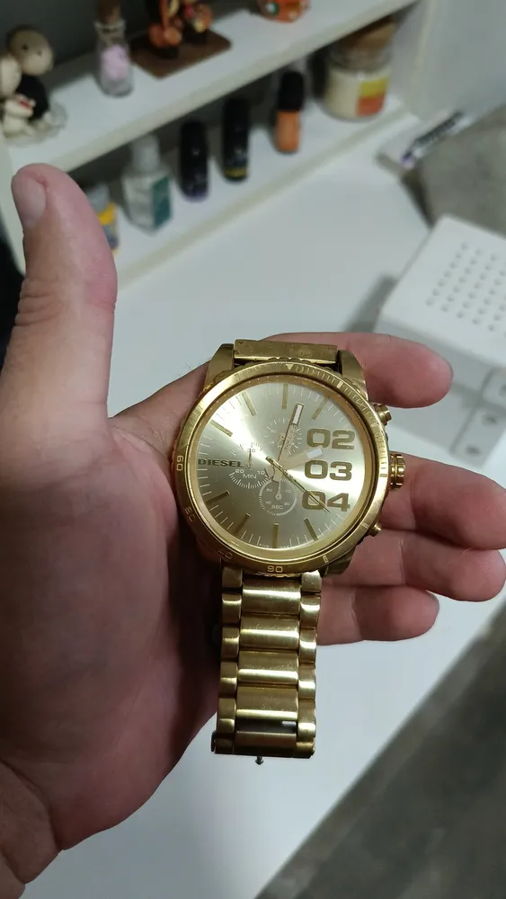 Relogio Diesel Cronógrafo Dourado