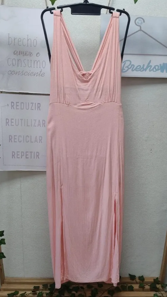 Vestido midi rosa G