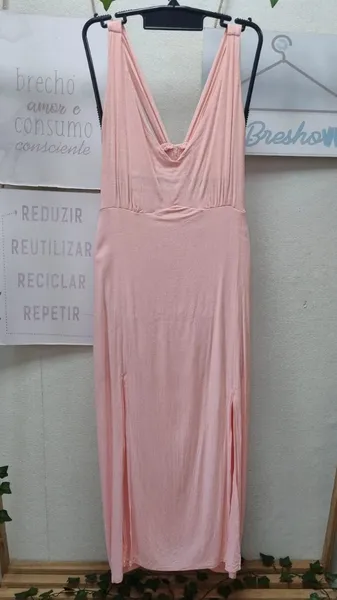 Vestido midi rosa G