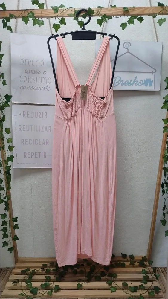 Vestido midi rosa G