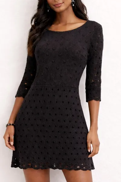Vestido Carmen Steffens preto tricot P/M