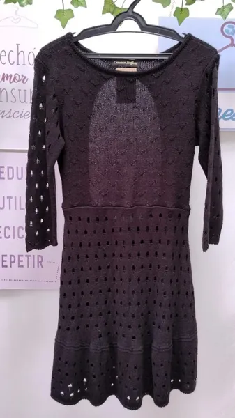 Vestido Carmen Steffens preto tricot P/M