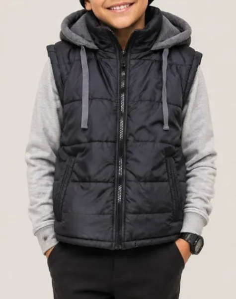 Colete infantil puffer preto 14