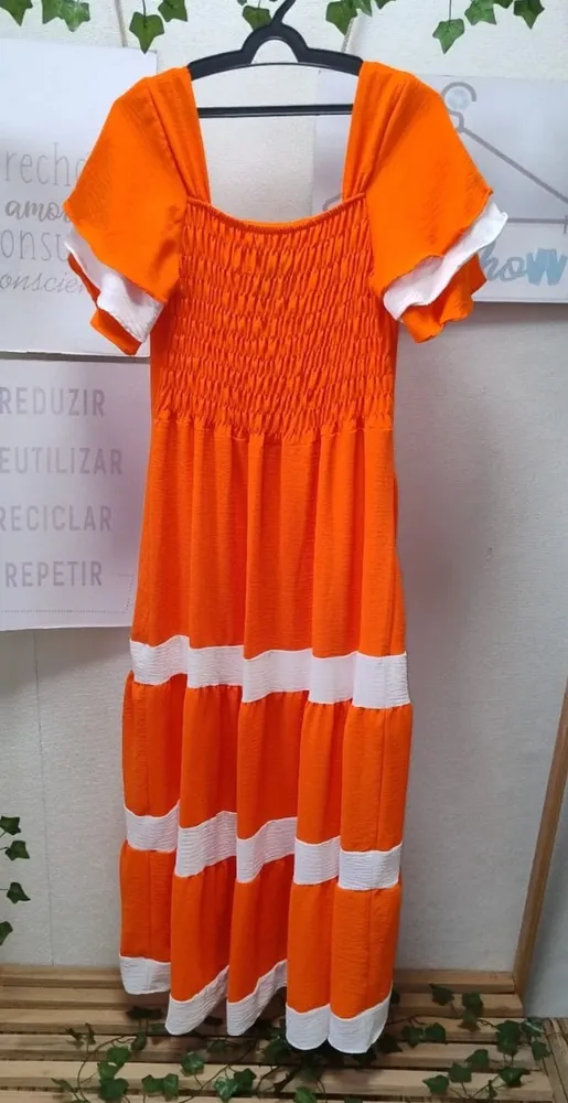 Vestido 3 marias laranja G
