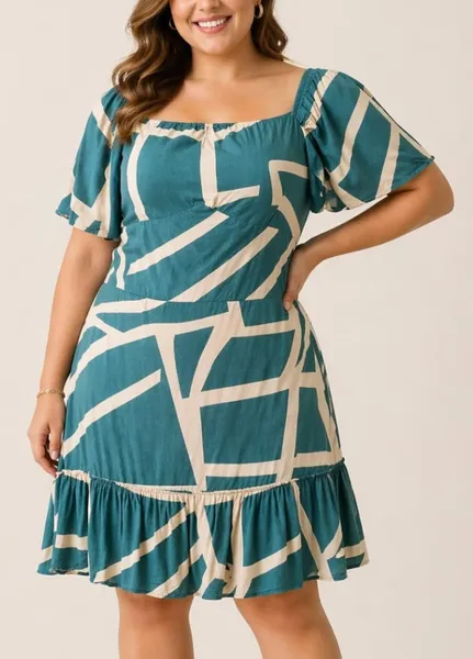 Vestido verde estampado G2