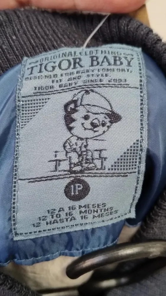 Jaqueta Tigor Baby azul 12 a 16 meses