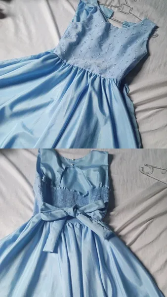 vestido azul claro semi novo usei só 2×