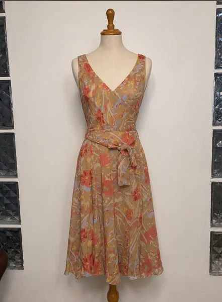 vestido de seda midi estampado