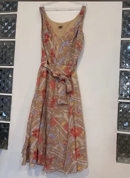 vestido de seda midi estampado