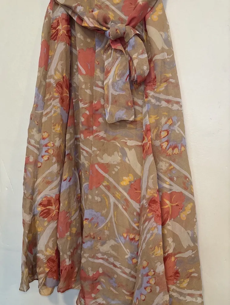 vestido de seda midi estampado