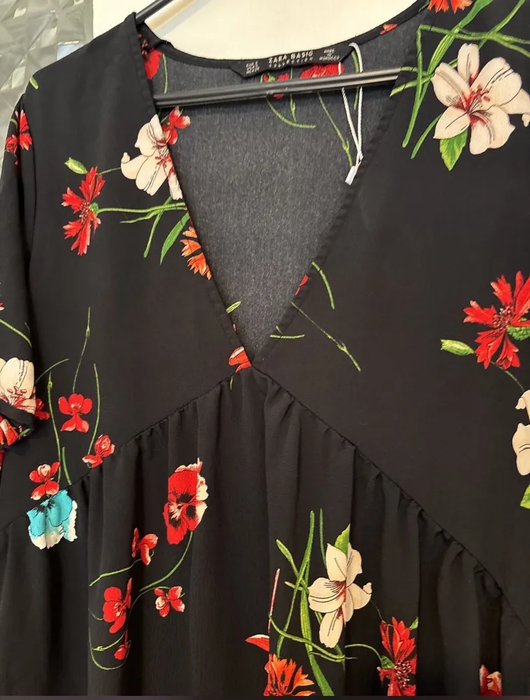 vestido estampado largo da Zara