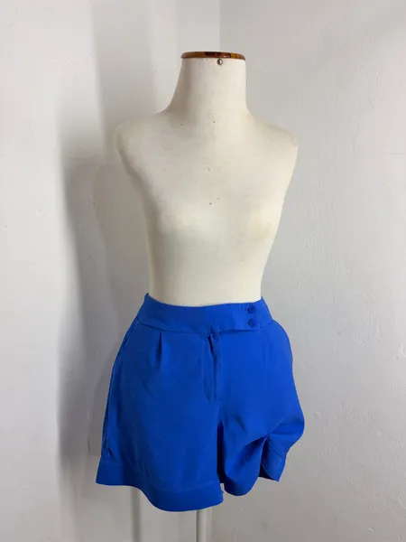 SHORT ALFAIATARIA FEM. AZUL BIC CINT. ALTA
