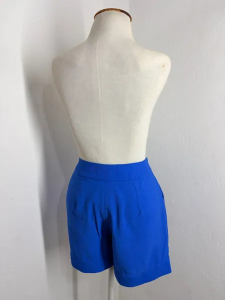 SHORT ALFAIATARIA FEM. AZUL BIC CINT. ALTA