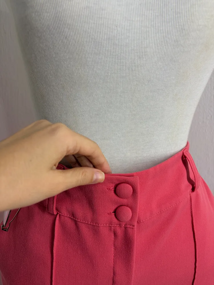 CALÇA ALFAIATARIA FEM. ROSA CINT. ALTA