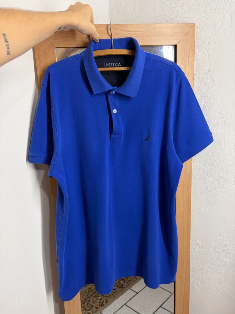 CAMISA MASC. GL. POLO BASICA AZUL BIC MG. CURTA