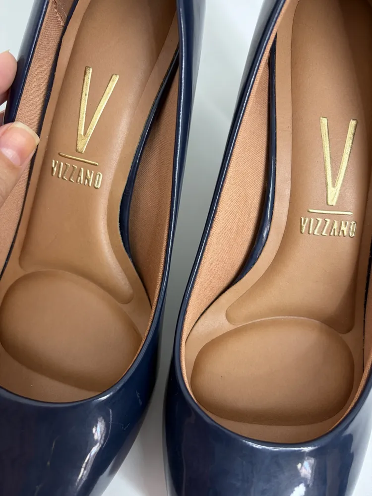 SCARPIN SLT. MEIA PATA AZUL VERNIZ