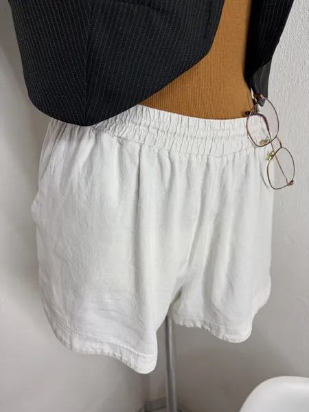 SHORT FEM. BOX LINEN BLEND CINT. ALTA