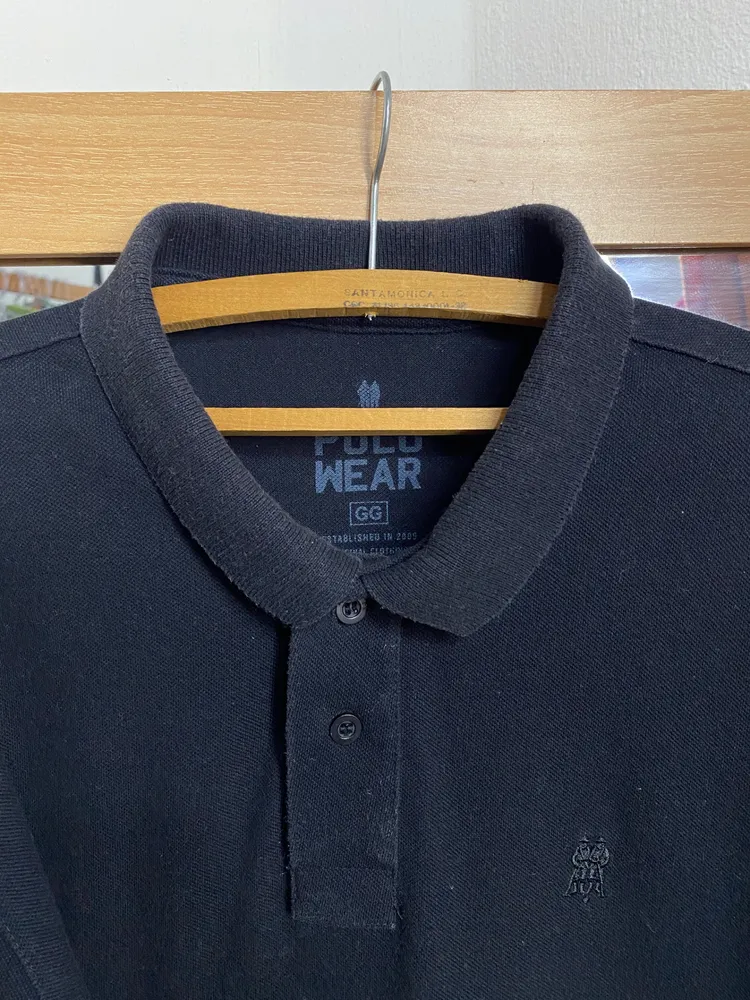 CAMISA GL. POLO BASIC PRETA MG. CURTA