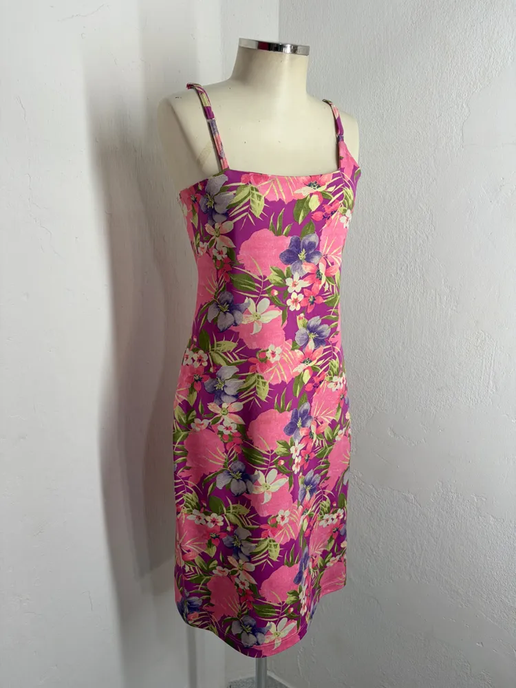 VESTIDÔW ESTAMPA FLORAL EM MALHA VINTAGE (CGC)