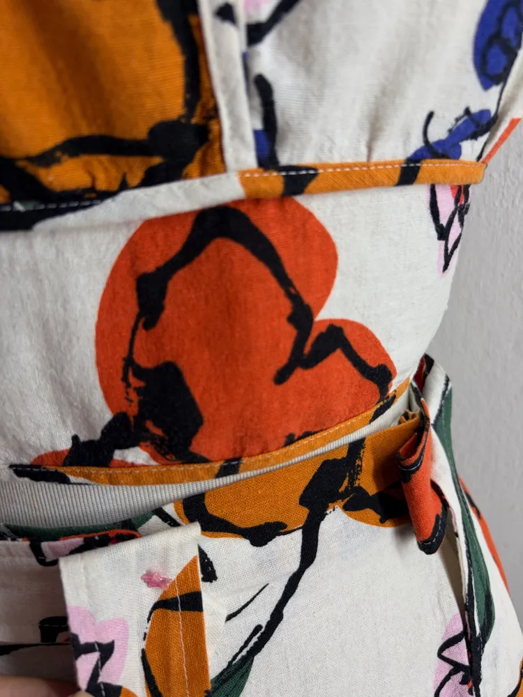 CONJUNTO CROPPED & SAIA VISCOLINEN EST. FLORAL ABSTRAT