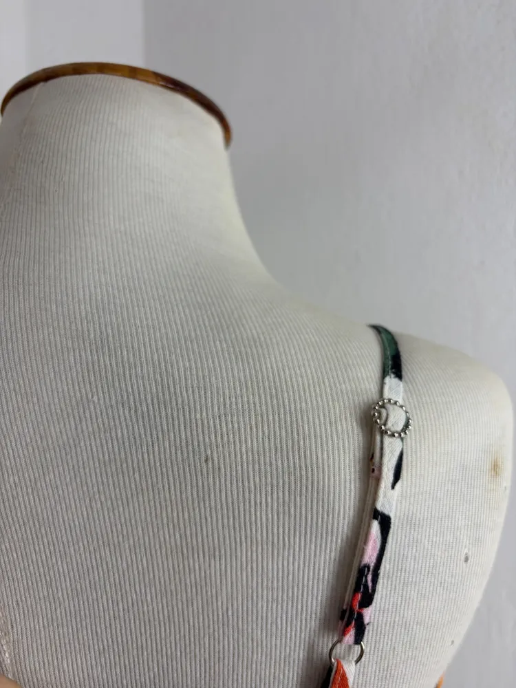 CONJUNTO CROPPED & SAIA VISCOLINEN EST. FLORAL ABSTRAT
