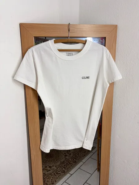 T-SHIRT BASIC BRANCA CELINE MG. CURTA