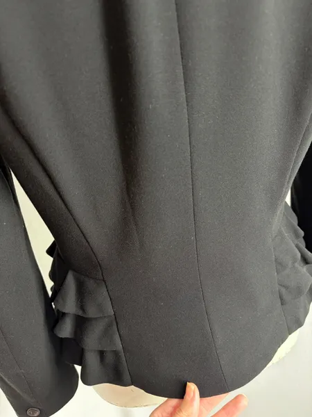 BLAZER FEM. SLIM FIT FRUFRU LATERAL MG. LONGA BLACK