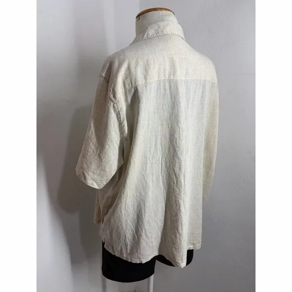 CAMISA MASC. LINEN BLEND MG. CURTA