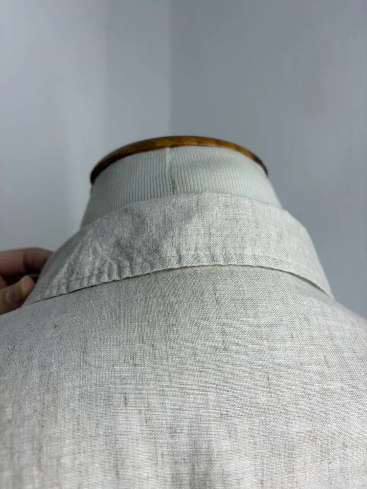 CAMISA MASC. LINEN BLEND MG. CURTA