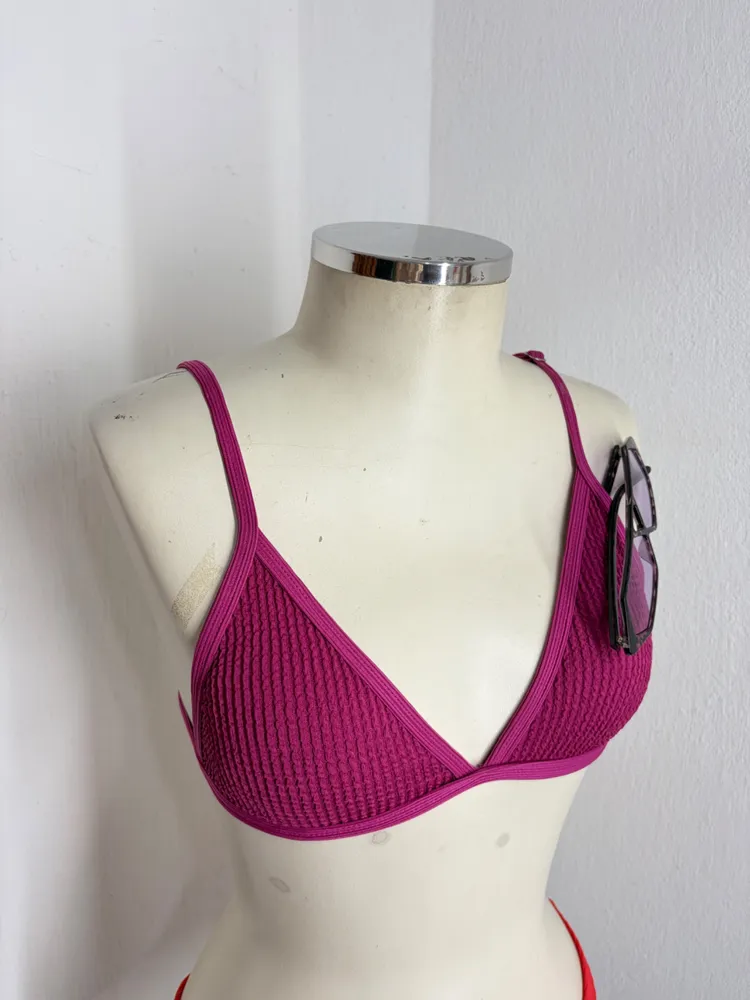 TOP PRAIA ALÇA FIXA REGULAVEL FUCSIA