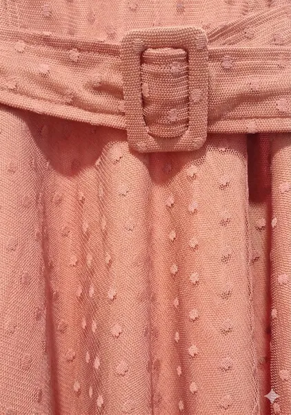 vestido de fezta Rosa com tule com poá