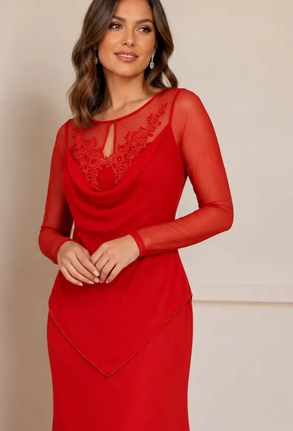 Vestido vermelho festa Tam G