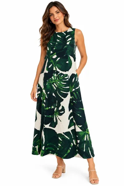 vestido viscose estampado Tam P