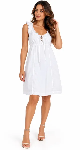 Vestido Curto branco Clock House