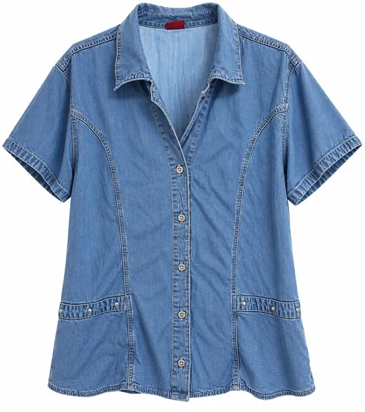 Camisa jeans feminina Tam G