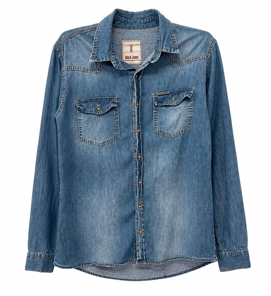 Camisa jeans feminina Tam M