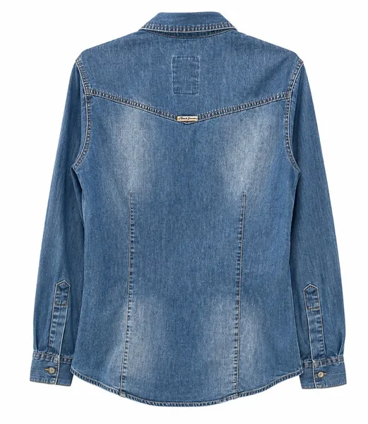 Camisa jeans feminina Tam M