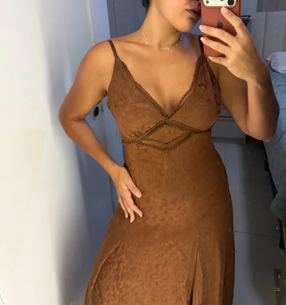 vestido boho marrom garage lia
