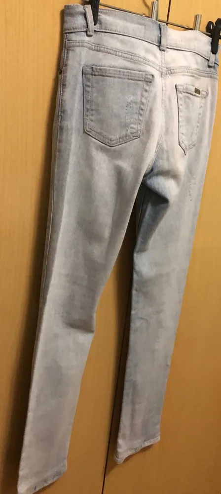 Calça jeans Zara destroyed azul  claro 34