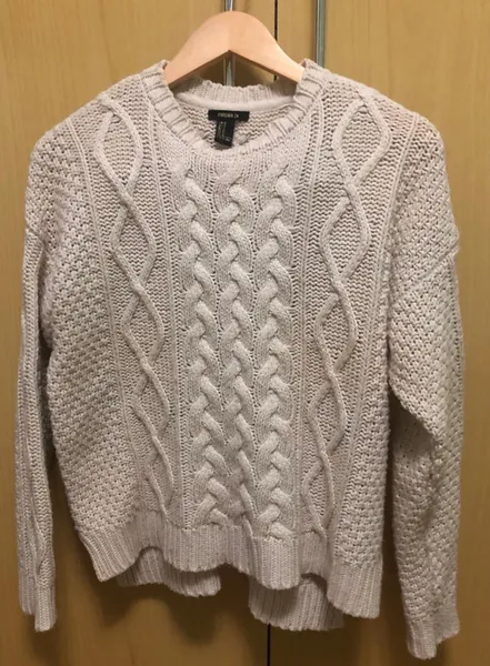 Blusa de tricô forever 21 bege m