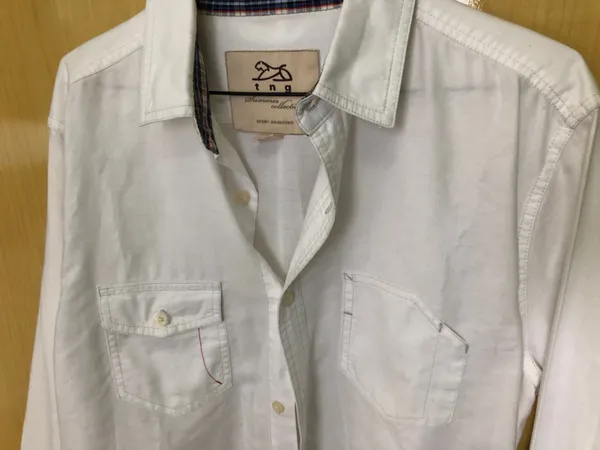 Camisa casual TNG branca manga longa TAM p