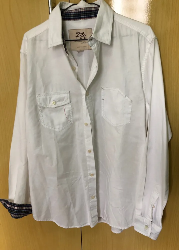 Camisa casual TNG branca manga longa TAM p