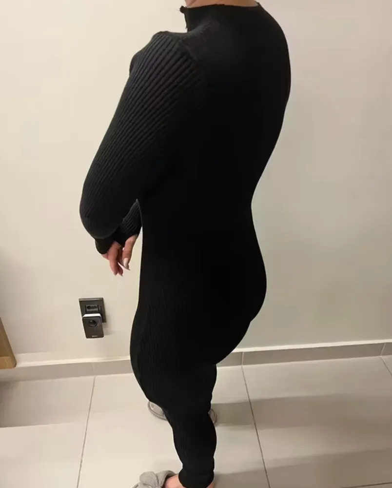 Macacão tricô modal preto unico