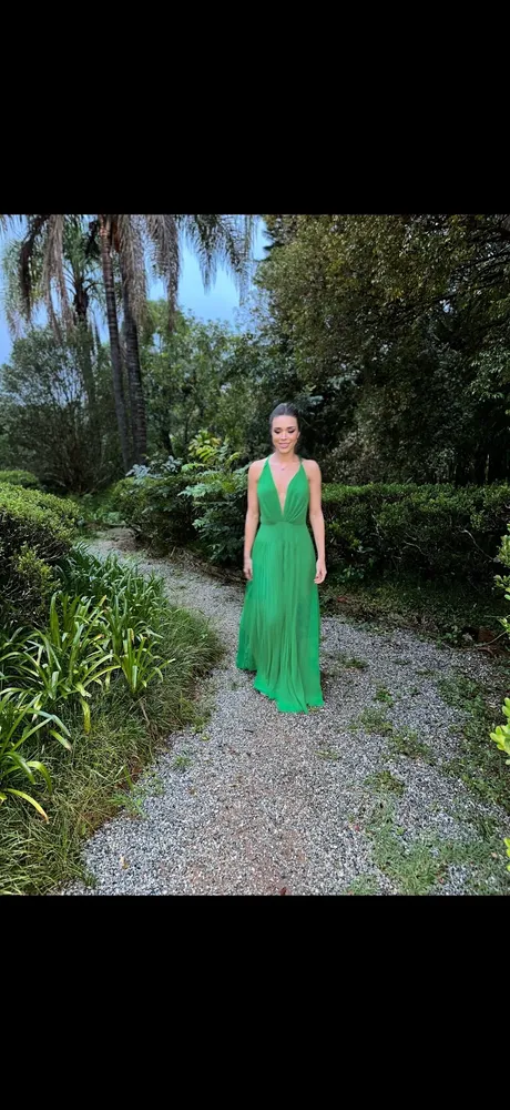 VESTIDO LONGO FESTA M. RODARTE VERDE