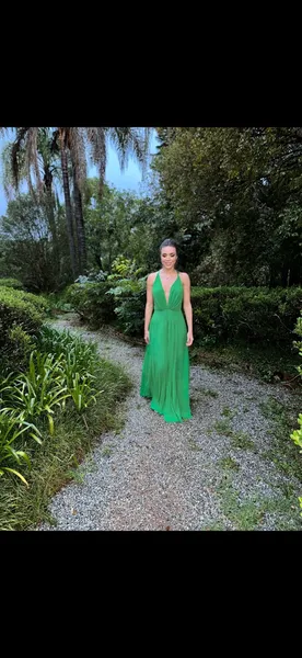 VESTIDO LONGO FESTA M. RODARTE VERDE
